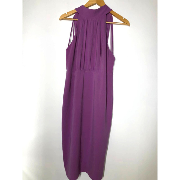 Halston Heritage Strip Back Dress Lilac 8 - Picture 4 of 15